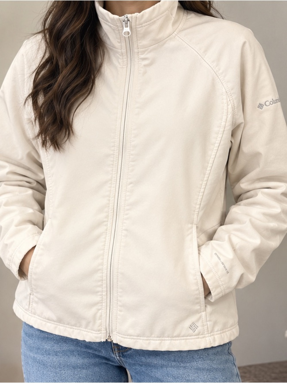 Columbia Women's Cream Full-Zip Utility Jacket